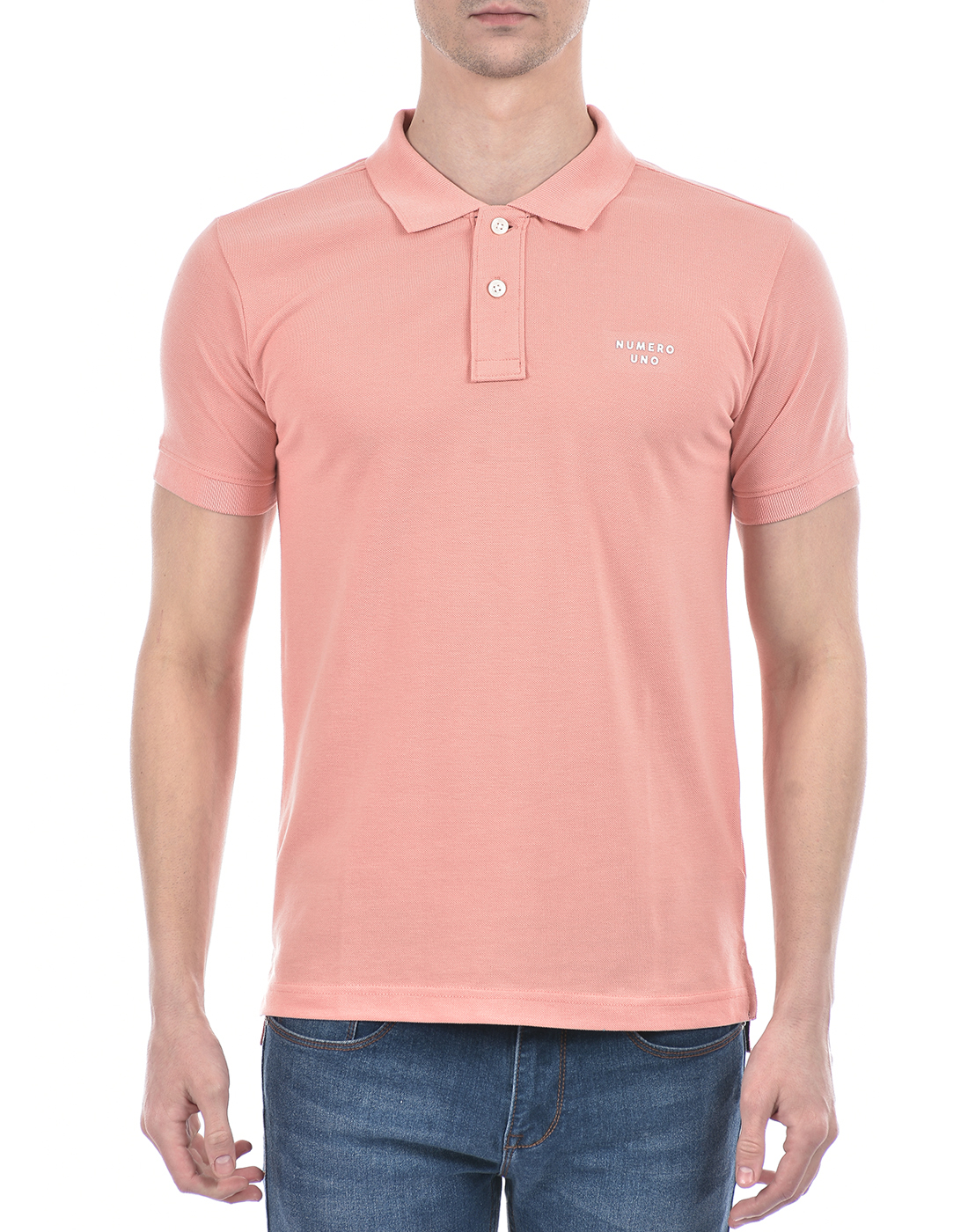 Numero Uno Men Logo Print Pink T-Shirt